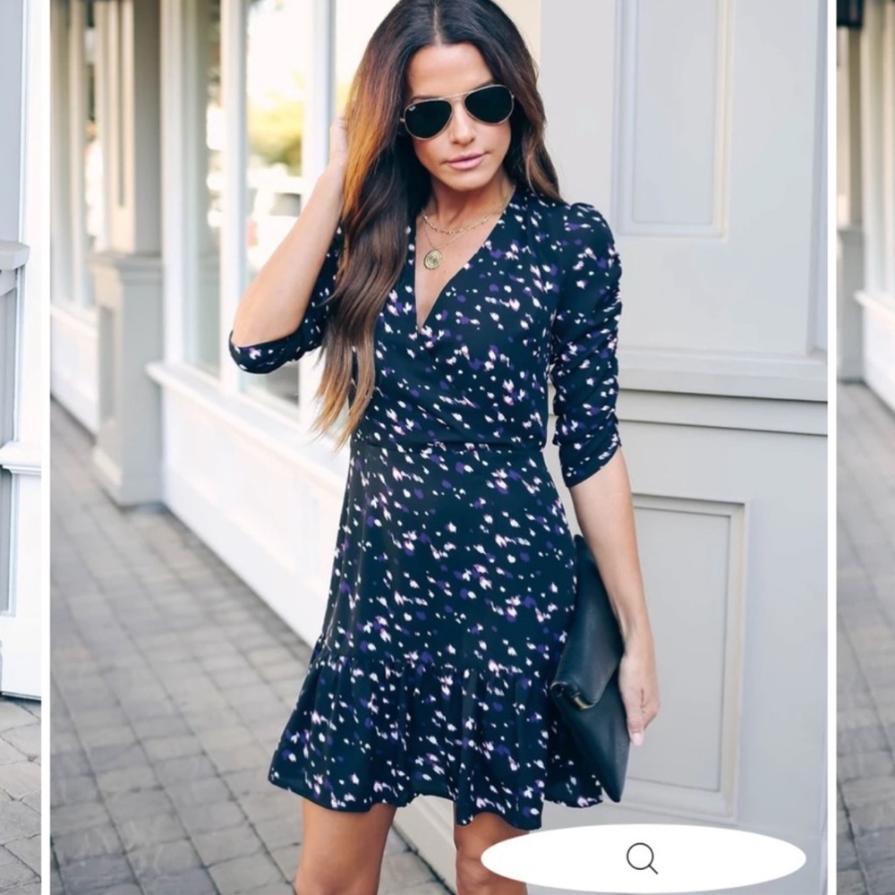 NWT VICI The Kellen Ruched Sleeve Printed Dress